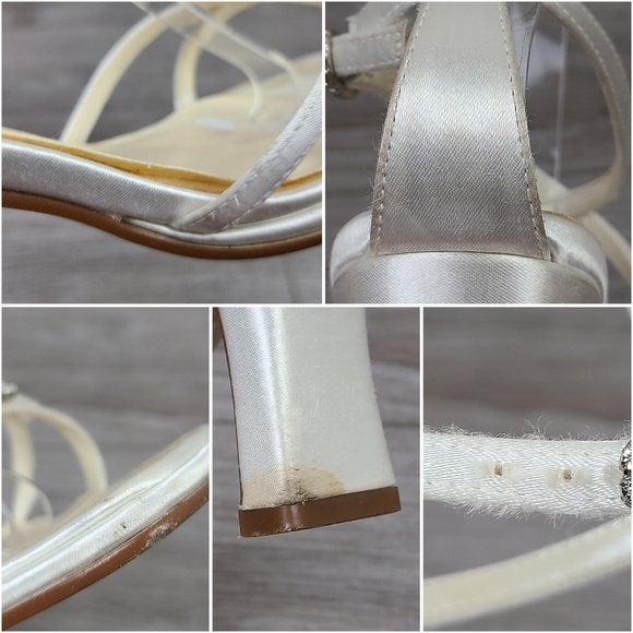 Touch Ups White Satin Strappy Wedding Sandals Size 7 - Picture 16 of 17